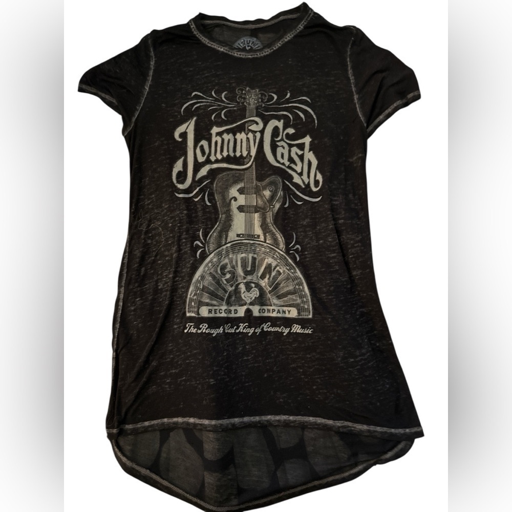 Johnny Cash Sun Record Company Black Tee Shirt